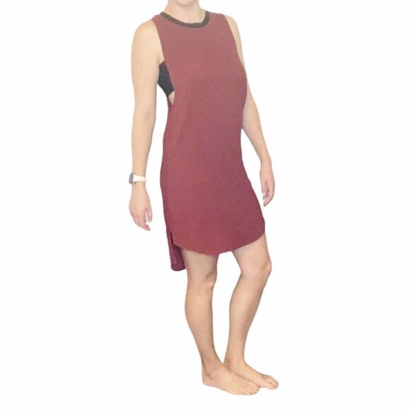 Trouve Dark Red and Black Cut Out Cocktail Dress - Picture 1 of 9